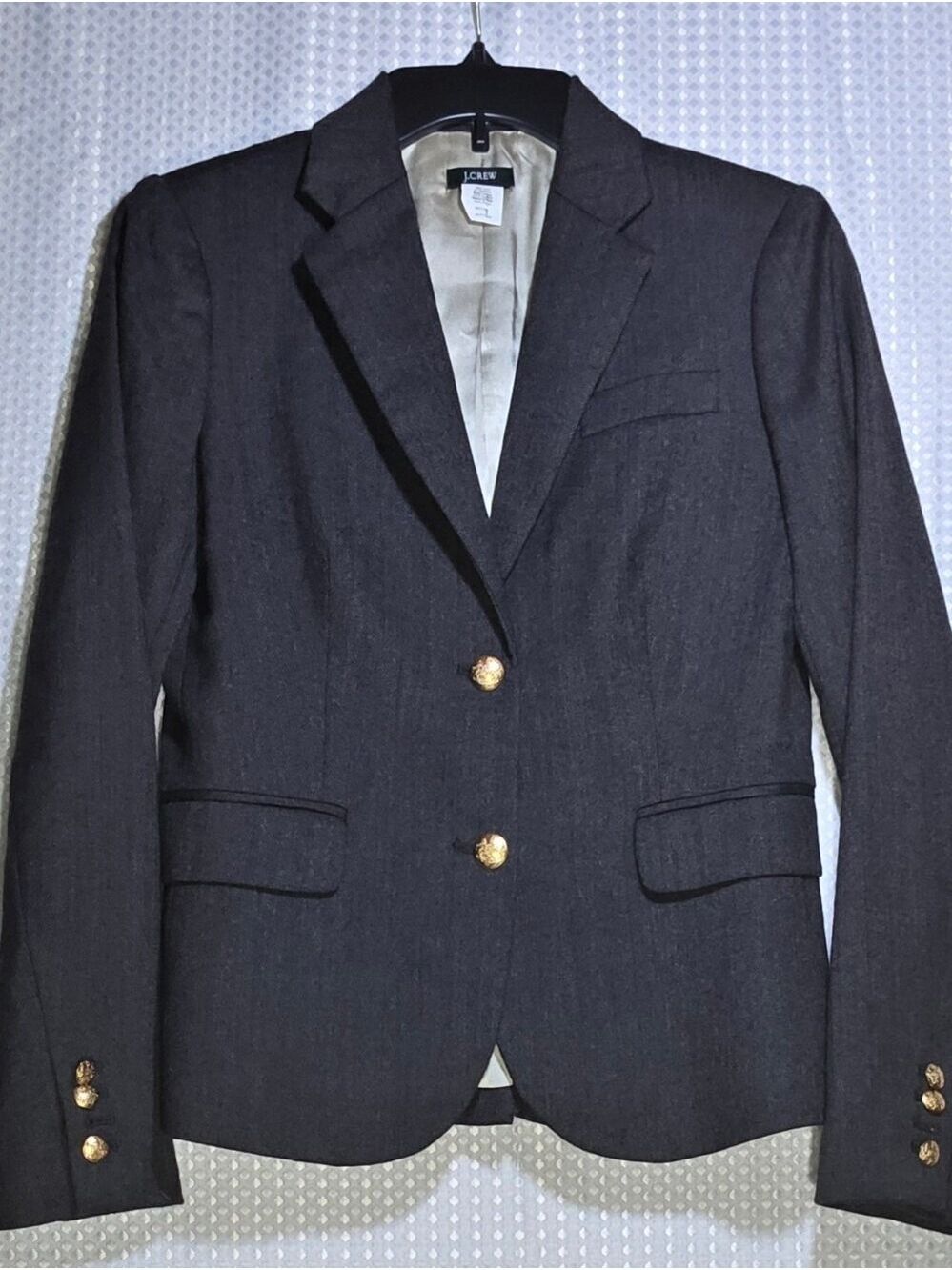 J.Crew Charcoal Gray Wool Schoolboy Blazer Classic Prep Ivy League Gossip Girl - Picture 12 of 13